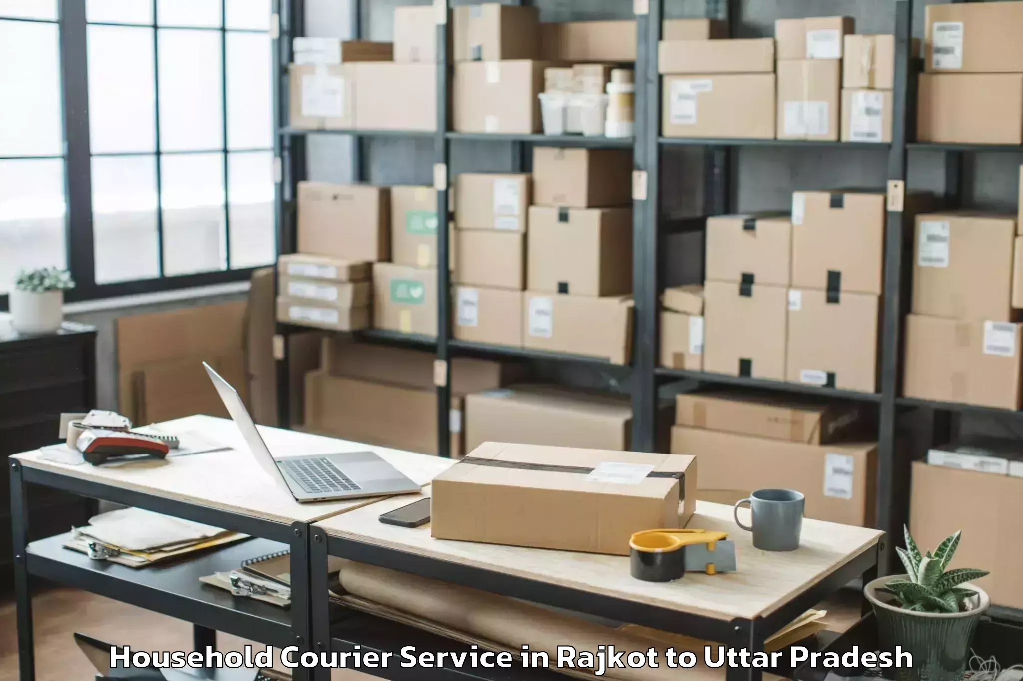 Rajkot to Uttar Pradesh Household Courier Booking